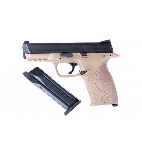 WE M&P40 Noir/Tan Gaz Métal 25BBs 1.1J