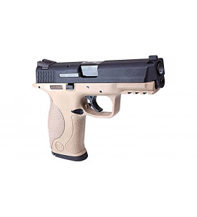 WE M&P40 Noir/Tan Gaz Métal 25BBs 1.1J