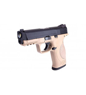 WE M&P40 Noir/Tan Gaz Métal 25BBs 1.1J