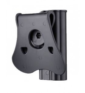 Amomax Holster Rigide G19/23/32 Gaucher Noir Rotatif 360°