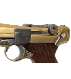 WE P08 Luger Small Gold Gaz Métal 15BBs