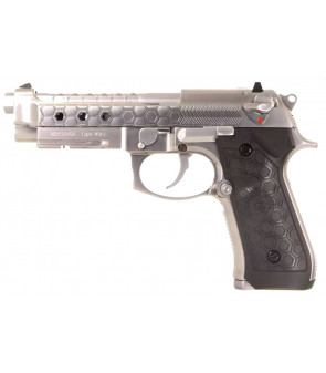 WE M9A1 Hex Cut Silver Gaz Semi et Full Auto 25BBs 1J