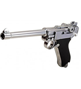 WE P08 Luger Medium Silver Gaz Métal 15BBs