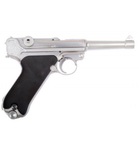 WE P08 Luger Small Silver Gaz Métal 15BBs