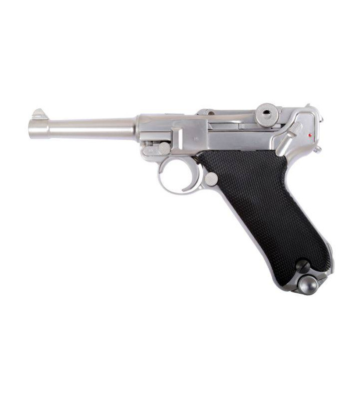 WE P08 Luger Small Silver Gaz Métal 15BBs