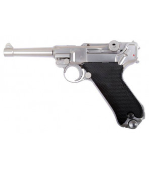 WE P08 Luger Small Silver Gaz Métal 15BBs