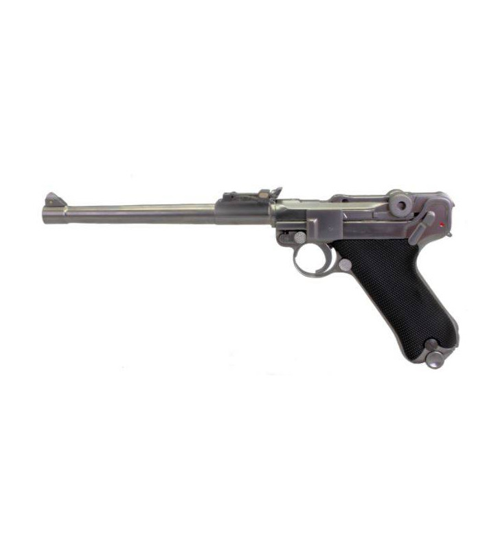 WE P08 Luger Long Silver Gaz Métal 15BBs