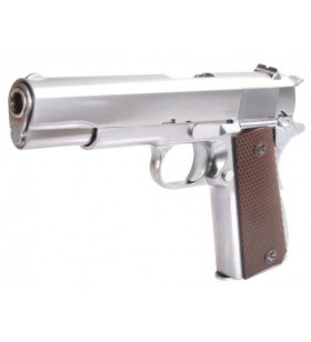 WE 1911 Chromé Grip Brown Gaz 15BBs 1J