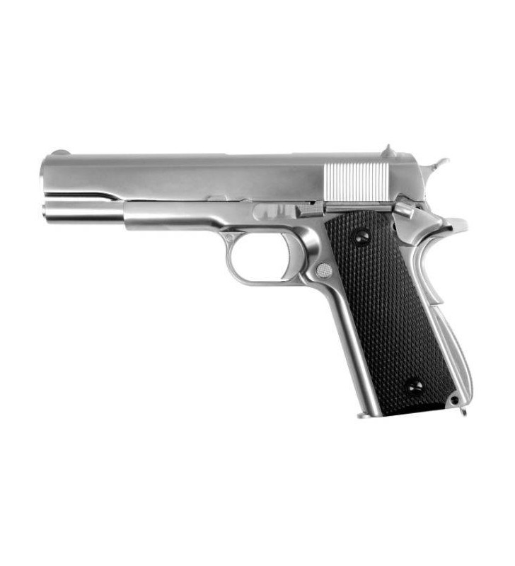 WE 1911 Chromé Grip Noir Gaz 15BBs 1J