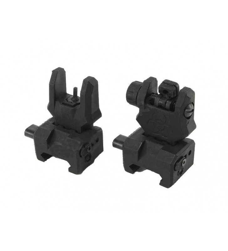 FMA Front & Rear Folding Polymère Battlesight Gen.3 Bk