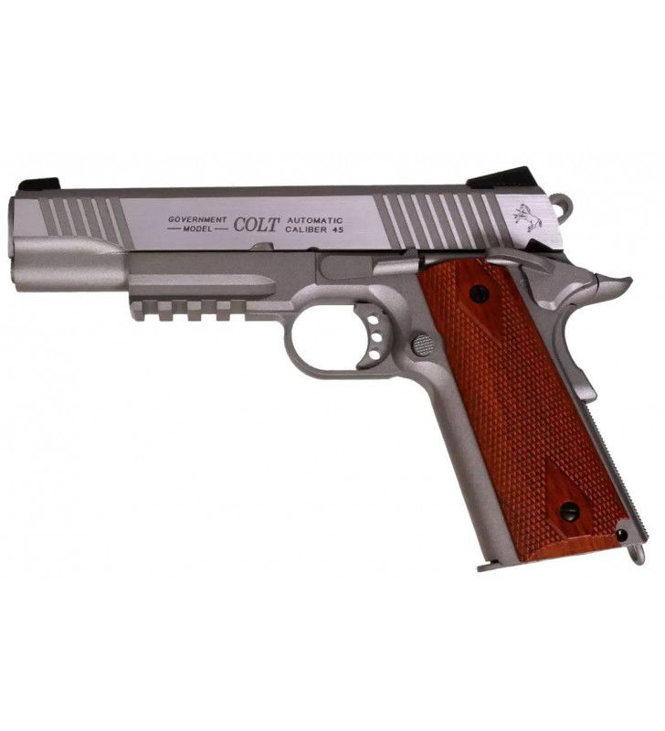 KWC Colt 1911 Co2 Rail Gun Inox 17BBS 0.9J