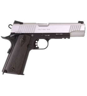 KWC Colt 1911 Co2 Rail Gun Bicolore Silver 17BBS 0.9J