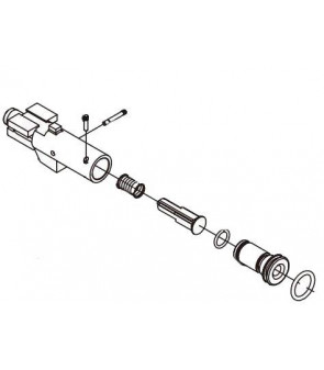 KWC Nozzle Complet Luger P08 Co2 Part-P01 à B14