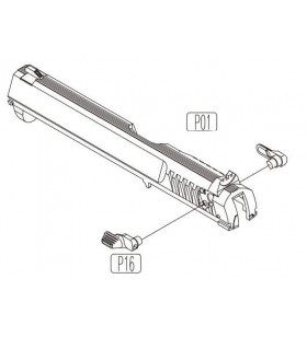 KWC Culasse ABS Jericho 941 Co2 avec Sélecteur Part-P01/P04/P16