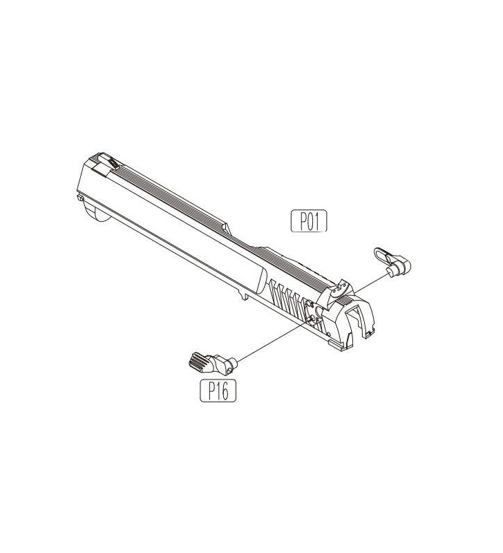 KWC Culasse ABS Jericho 941 Co2 avec Sélecteur Part-P01/P04/P16