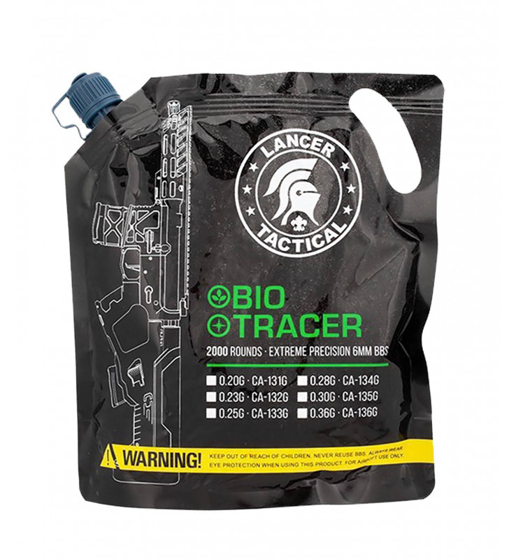 Lancer Tactical Billes Bio Traçante 0.28g X2000 Verte