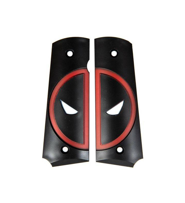 AW Custom Plaquettes Deadpool 1911.NE2201 Polymère Noir / Rouge