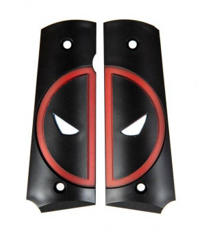 AW Custom Plaquettes Deadpool 1911.NE2201 Polymère Noir / Rouge