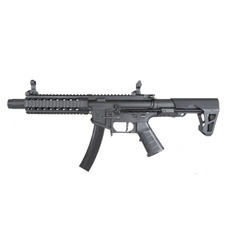 King Arms PDW SBR 9mm Shorty Noir 100BBs 1.2J