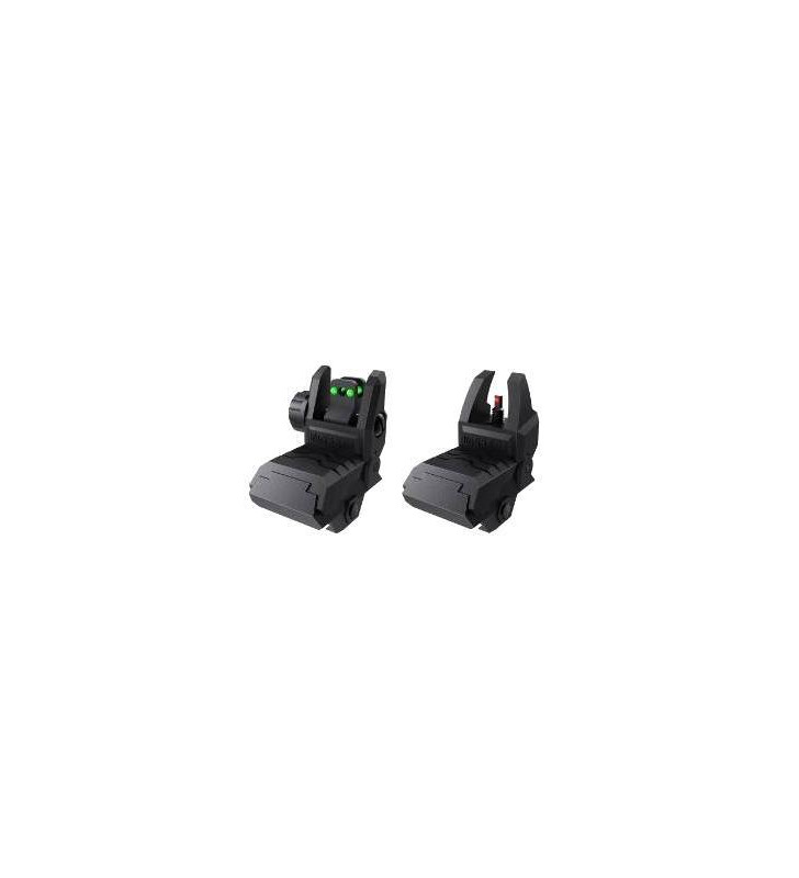 ACM Front & Rear Sight Folding Polymère Battlesight Gen.1 fibre optique Bk