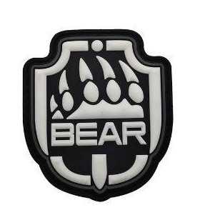 Patch PVC 3D Bear Blanc / Noir