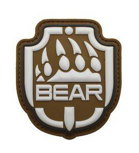 Patch PVC 3D Bear Blanc / Tan