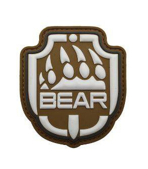 Patch PVC 3D Bear Blanc / Tan