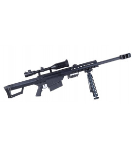 Snow Wolf M82A CQB + Lunette 3-9x50mm Noir AEG Métal 190BBs 1.4J