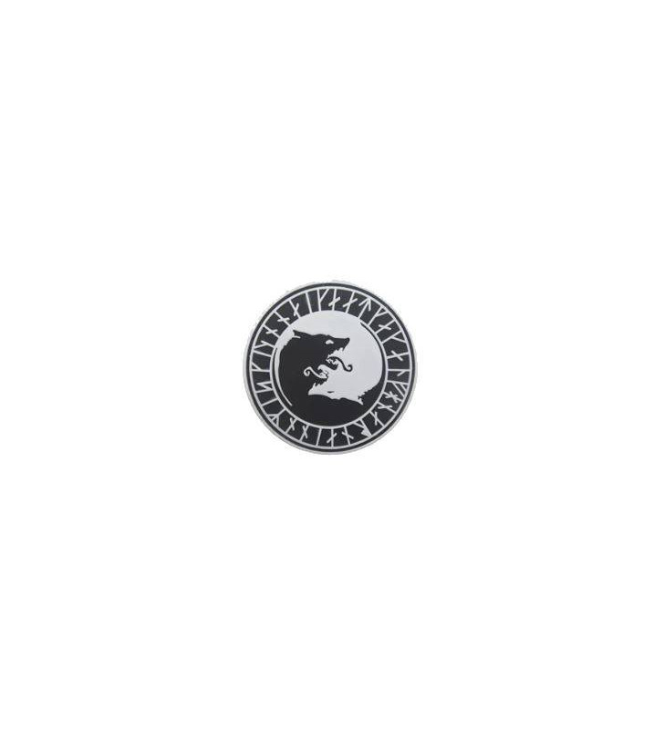 Patch PVC Fenrir Viking White Glow Dark /Black 80mm