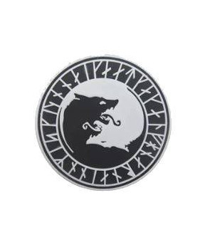 Patch PVC Fenrir Viking White Glow Dark /Black 80mm