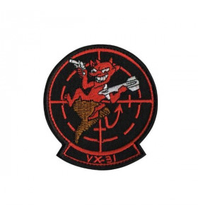 Patch Brodé TOPGUN VX-31 80mm Rouge/Noir