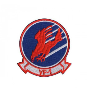 Patch Brodé TOPGUN VF-1 80mm Rouge/Bleu/Blanc