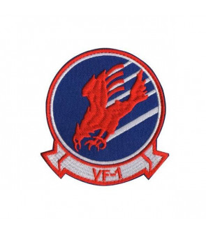 Patch Brodé TOPGUN VF-1 80mm Rouge/Bleu/Blanc