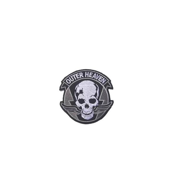 Patch Brodé Outer Heaven Skull Noir/Gris/Blanc