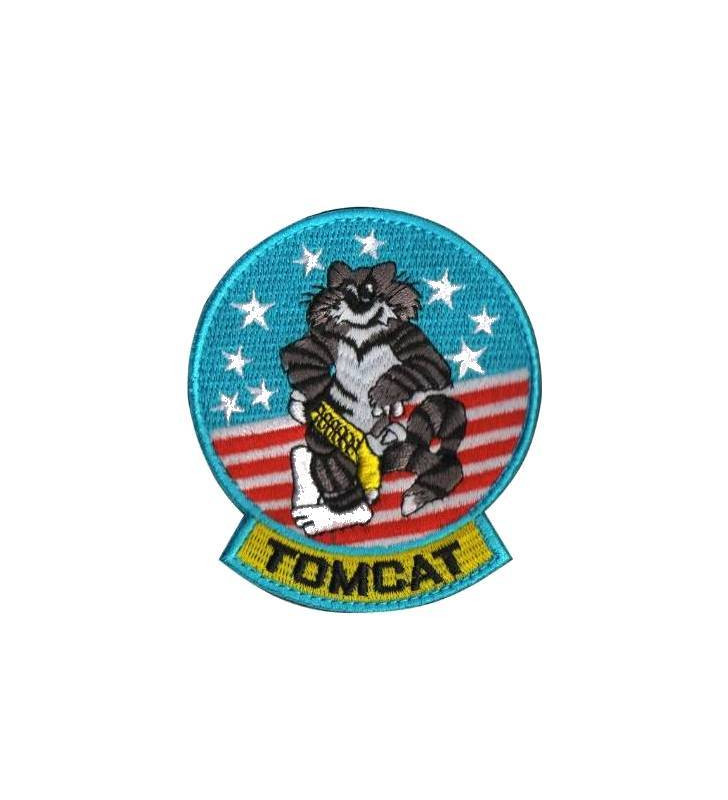 Patch Brodé TOPGUN TOMCAT 80mm Rouge/Bleu/Blanc