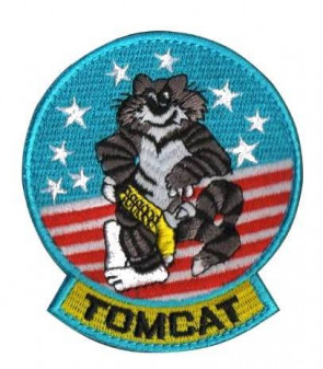 Patch Brodé TOPGUN TOMCAT 80mm Rouge/Bleu/Blanc