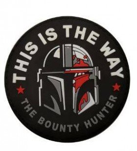 Patch PVC 3D Mandalorian This is the way/Hunter 80mm Noir/Blanc/Rouge