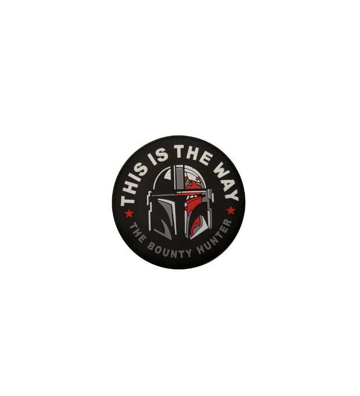 Patch PVC 3D Mandalorian This is the way/Hunter 80mm Noir/Blanc/Rouge