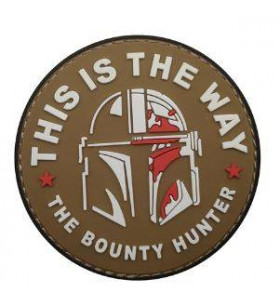 Patch PVC 3D Mandalorian This is the way/Hunter 80mm Tan/Blanc/Rouge