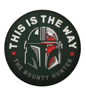 Patch PVC 3D Mandalorian This is the way/Hunter 80mm OD/Blanc/Rouge