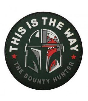 Patch PVC 3D Mandalorian This is the way/Hunter 80mm OD/Blanc/Rouge