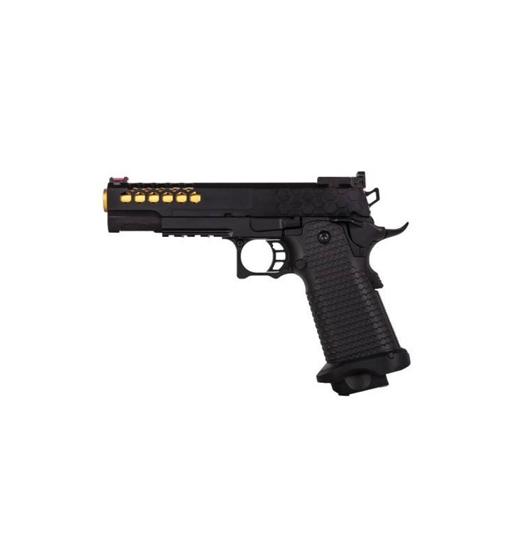 Golden Eagle Hi-Capa 5.1 Hexa Noir/Gold Gaz 25BBs 1J + Mallette