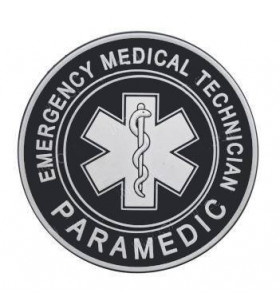 ACM Patch PVC 3D - Paramedic Rond Noir/Blanc