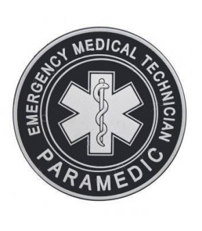 ACM Patch PVC 3D - Paramedic Rond Noir/Blanc