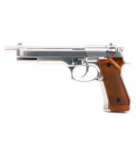 WE M92 Long Gaz Silver/Brown 25BBs 1J