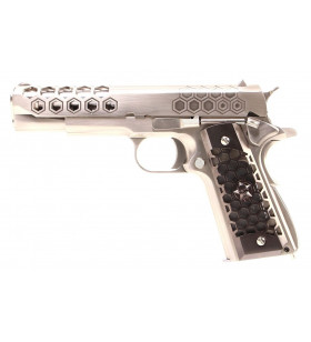 WE 1911 Hex Cut Silver Gaz 15BBs 1J