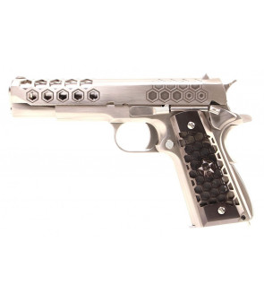 WE 1911 Hex Cut Silver Gaz 15BBs 1J