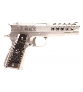 WE 1911 Hex Cut Silver Gaz 15BBs 1J