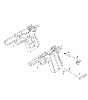 WE Kit x2 Frame G/D 1911 Double Barrel GBB Silver