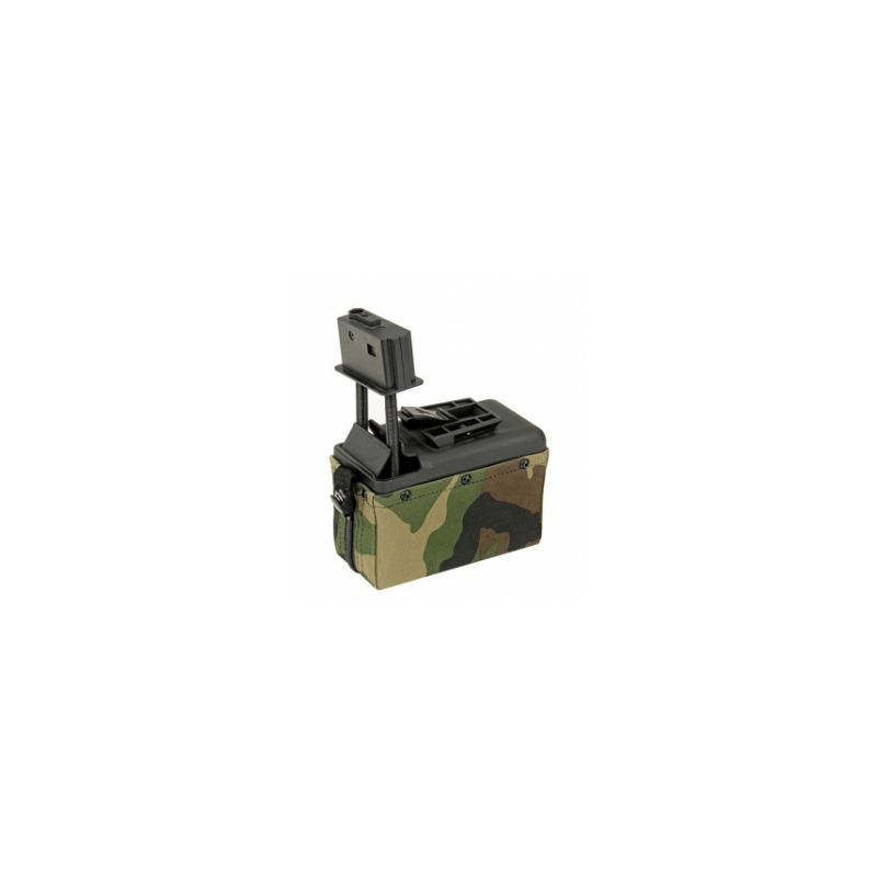 A&K Ammo Box M249 1500 BBs Woodland Sound Control